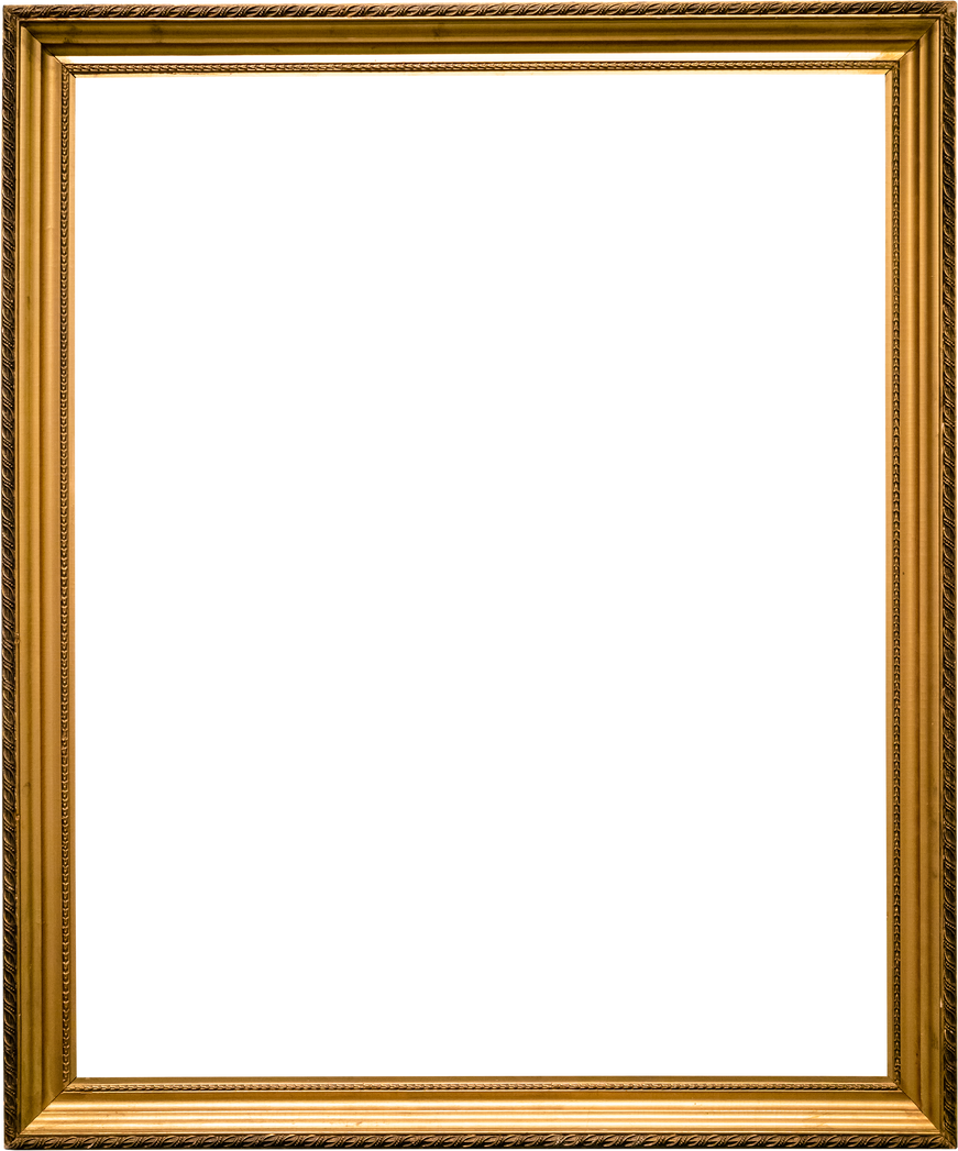 Vertical Golden Wooden Picture Frame Cutout